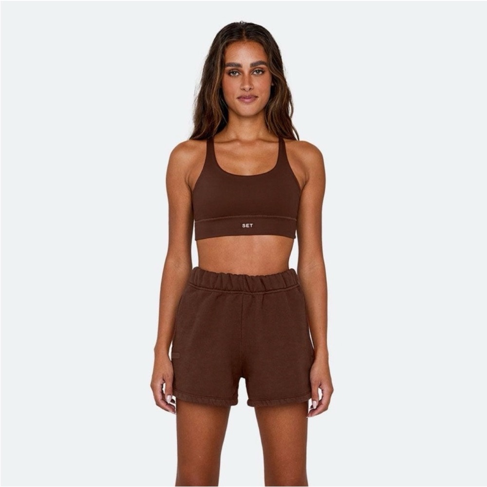 Set Active Sweat Shorts in Cocoa Brown